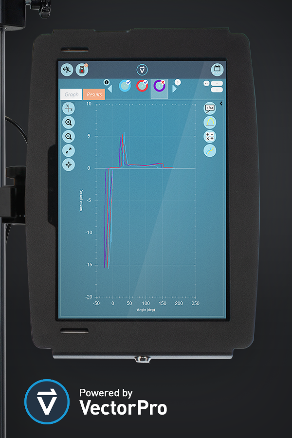 VectorPro torque test software on console