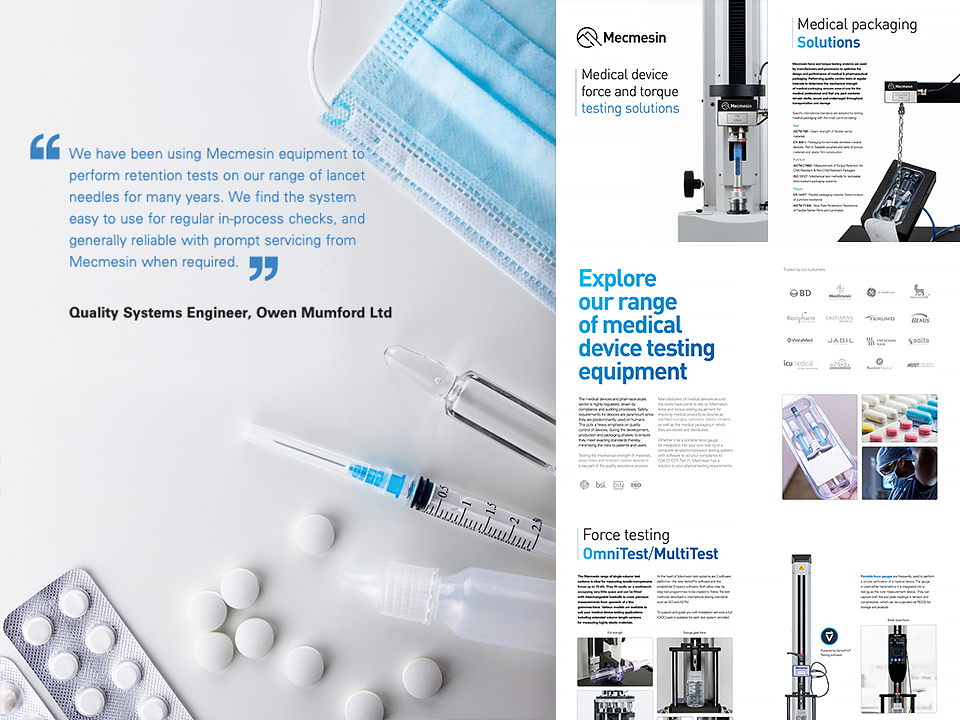 Mecmesin | Medical Devices industry brochure