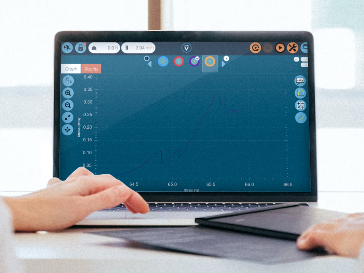 TerraFixing compression testing specimen results on VectorPro
