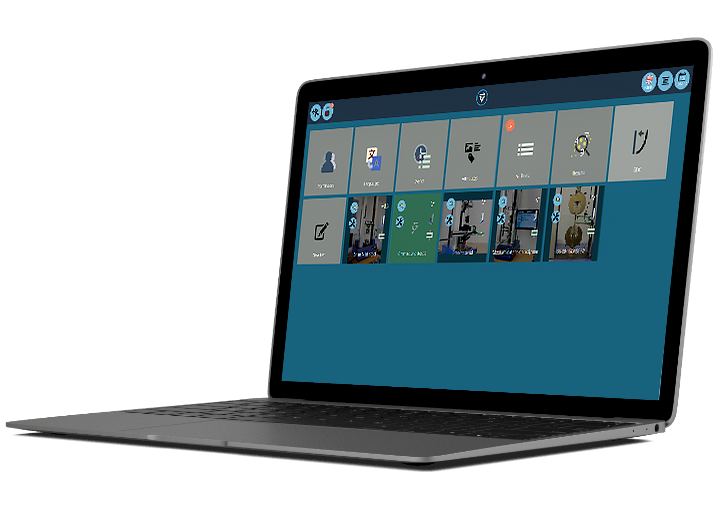 Laptop displaying VectorPro test software user workspace