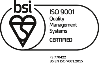 BSI ISO 9001 / UKAS Quality Management logo