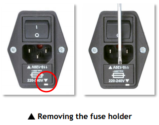 Mains power supply port/fuse options