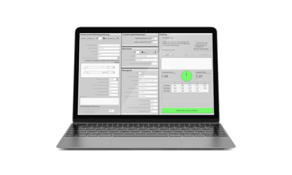 Alluris TTT_Certify Kalibrierungssoftware für Drehmomentwerkzeugtester