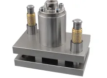 PSV21062 Crush Test Fixture with Precision Guide. Shown here with ECT Guide Blocks (order separately) for ISO3037 and TAPPI T811