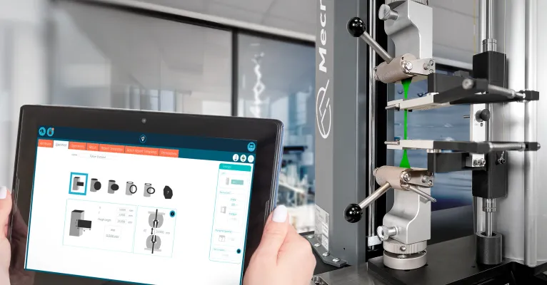 Mecmesin VectorPro software view in a tablet 