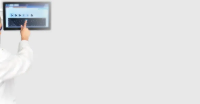 Operator using touchscreen controller for a materials test