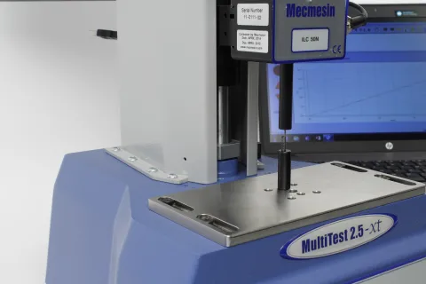 Spring tester with guide-rod for small compression springs