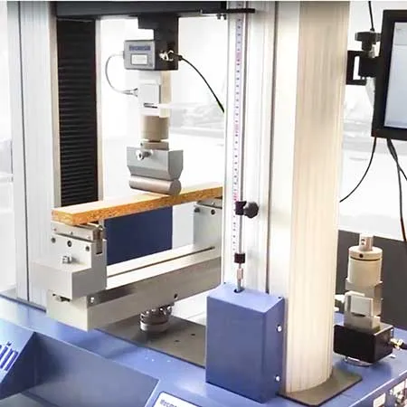 EN 310 3-point bend test on finished particle board on-site