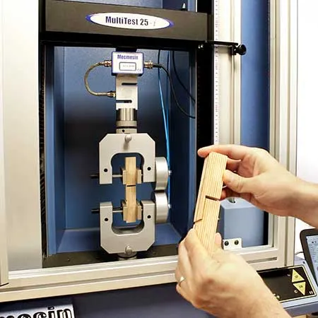 Lap shear testing of plywood specimens to EN314-1