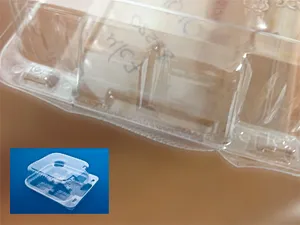 Deckelbehälter mit Nahaufnahme eines Stangenknopfverschlussdesigns