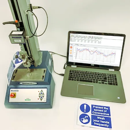 Peel test on COVID stickers using a MultiTest 2.5-i and Emperor Software