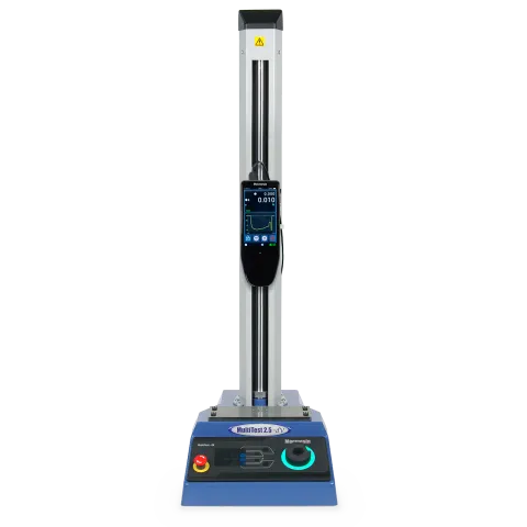 Product image of MultiTest-dV motorised force tester with Touchscreen Force Gauge for tension and compression testing by Mecmesin