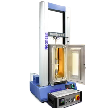 Thermal cabinet environmental chamber fitted to an OmniTest 50 materials tester
