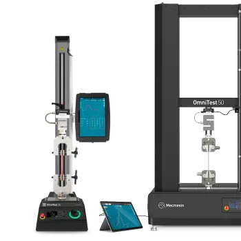 OmniTest universal testing machine system images by Mecmesin