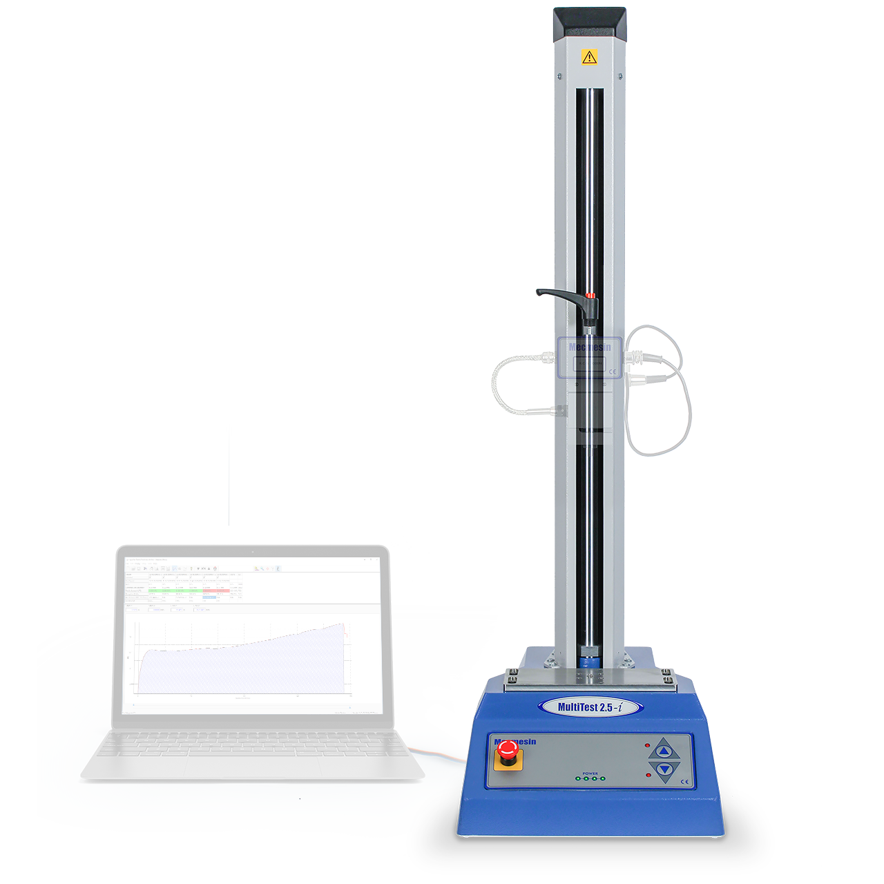 MultiTest-i 2.5 kN automated force testing system, emphasised test frame